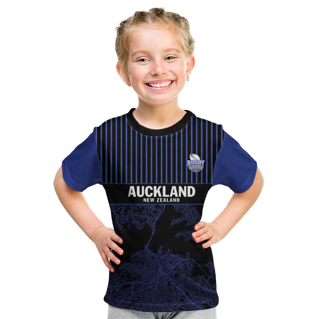 Custom Oceania Football NZ Auckland Kid T Shirt Minimal City Map Style