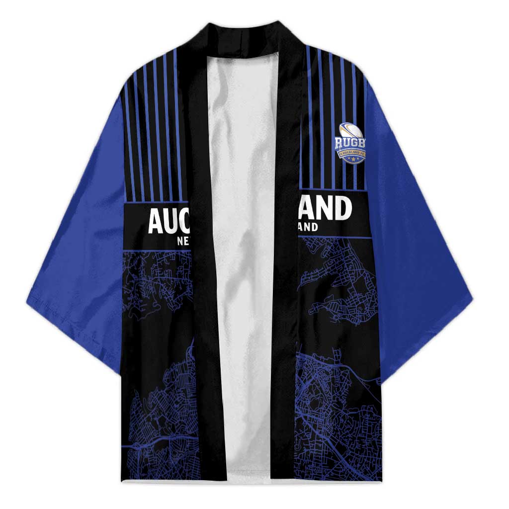 Custom Oceania Football NZ Auckland Kimono Minimal City Map Style LT9 Unisex Blue - Polynesian Pride