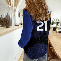 Custom Oceania Football NZ Auckland Women Casual Shirt Minimal City Map Style LT9 - Polynesian Pride