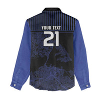 Custom Oceania Football NZ Auckland Women Casual Shirt Minimal City Map Style LT9 - Polynesian Pride