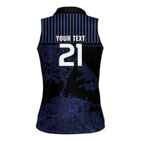 Custom Oceania Football NZ Auckland Women Sleeveless Polo Shirt Minimal City Map Style