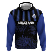 Custom Oceania Football NZ Auckland Zip Hoodie Minimal City Map Style LT9 Pullover Hoodie Blue - Polynesian Pride