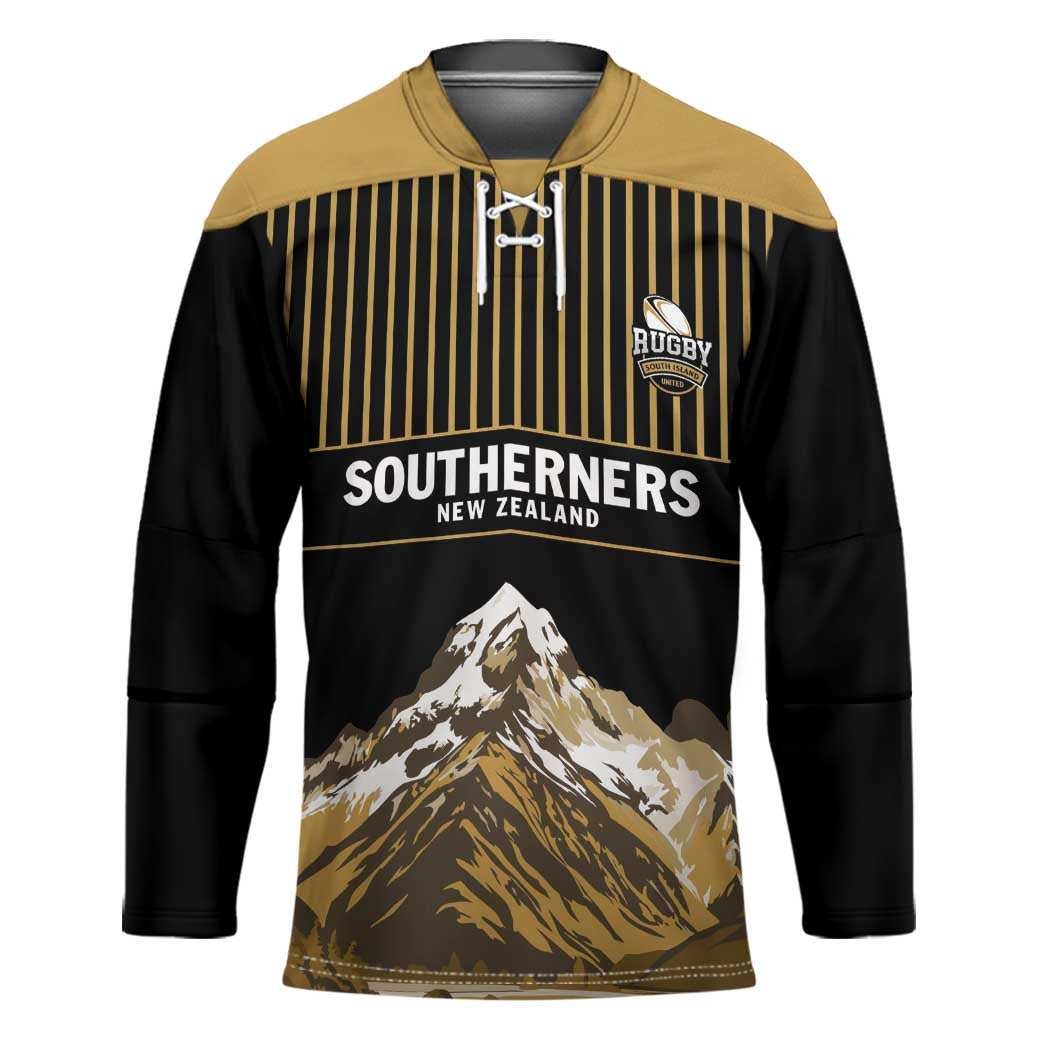 Custom Oceania Football NZ South Island Hockey Jersey Minimal Mount Cook Silhouette