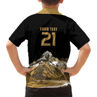 Custom Oceania Football NZ South Island Kid Hawaiian Shirt Minimal Mount Cook Silhouette LT9 - Polynesian Pride