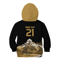 Custom Oceania Football NZ South Island Kid Hoodie Minimal Mount Cook Silhouette LT9 - Polynesian Pride