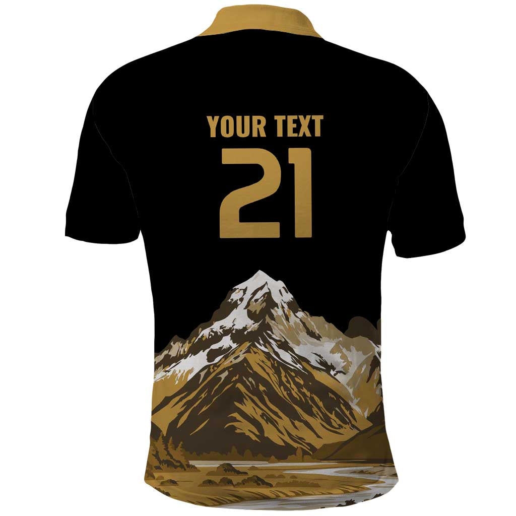 Custom Oceania Football NZ South Island Polo Shirt Minimal Mount Cook Silhouette LT9 - Polynesian Pride