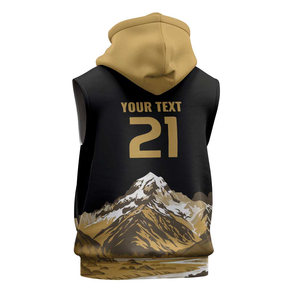 Custom Oceania Football NZ South Island Sleeveless Zip Hoodie Minimal Mount Cook Silhouette LT9 - Polynesian Pride