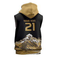 Custom Oceania Football NZ South Island Sleeveless Zip Hoodie Minimal Mount Cook Silhouette LT9 - Polynesian Pride
