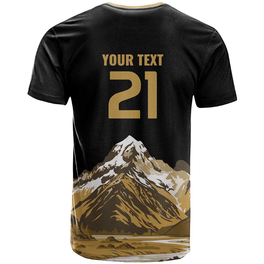 Custom Oceania Football NZ South Island T Shirt Minimal Mount Cook Silhouette