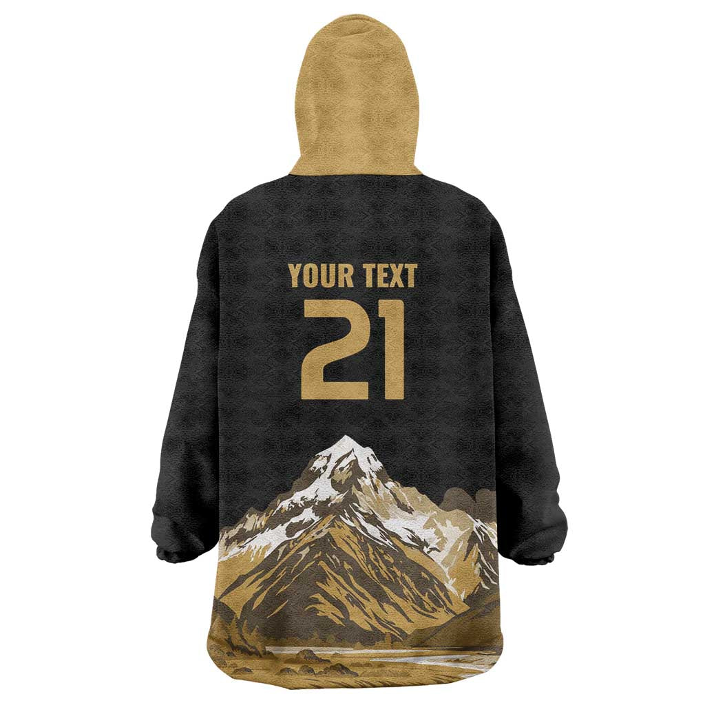 Custom Oceania Football NZ South Island Wearable Blanket Hoodie Minimal Mount Cook Silhouette LT9 - Polynesian Pride