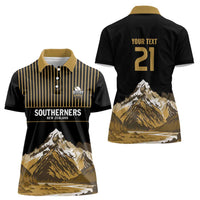 Custom Oceania Football NZ South Island Women Polo Shirt Minimal Mount Cook Silhouette LT9 - Polynesian Pride