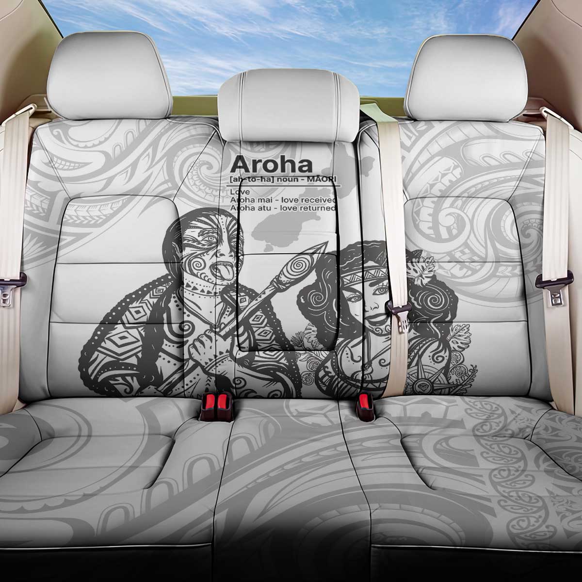 Aroha Maori Language Back Car Seat Cover Te Reo Maori Inspired Art