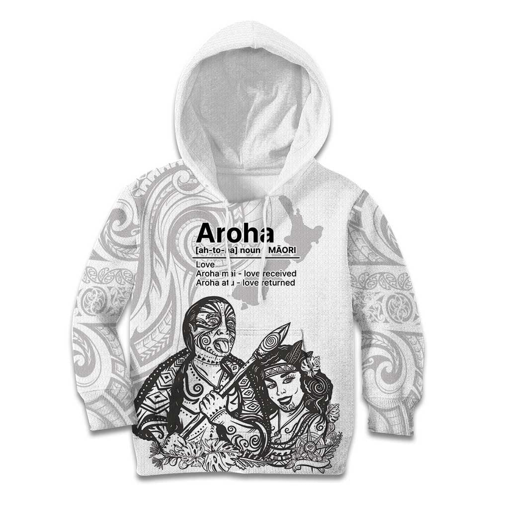 Aroha Maori Language Kid Hoodie Te Reo Maori Inspired Art