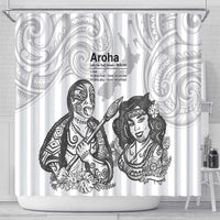 Aroha Maori Language Shower Curtain Te Reo Maori Inspired Art LT9 - Polynesian Pride