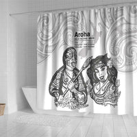 Aroha Maori Language Shower Curtain Te Reo Maori Inspired Art LT9 - Polynesian Pride