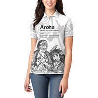 Aroha Maori Language Women Polo Shirt Te Reo Maori Inspired Art