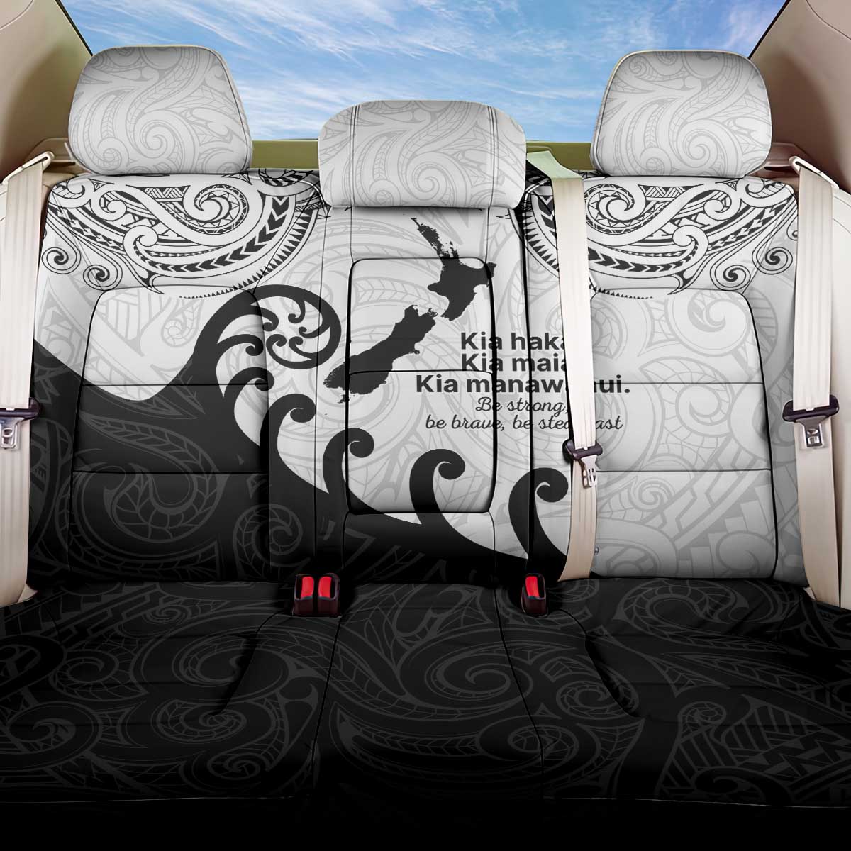 Kia Haka Maori language Back Car Seat Cover Te Reo Maori Inspired Art