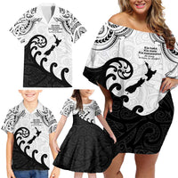 Kia Haka Maori language Family Matching Off Shoulder Short Dress and Hawaiian Shirt Te Reo Maori Inspired Art LT9 - Polynesian Pride