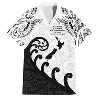 Kia Haka Maori language Family Matching Short Sleeve Bodycon Dress and Hawaiian Shirt Te Reo Maori Inspired Art LT9 Dad's Shirt - Short Sleeve white - Polynesian Pride