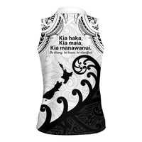 Kia Haka Maori language Women Sleeveless Polo Shirt Te Reo Maori Inspired Art