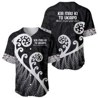 Kia Mau Ki To Ukaipo Baseball Jersey Te Reo Maori Koru Fern Art LT9 - Polynesian Pride
