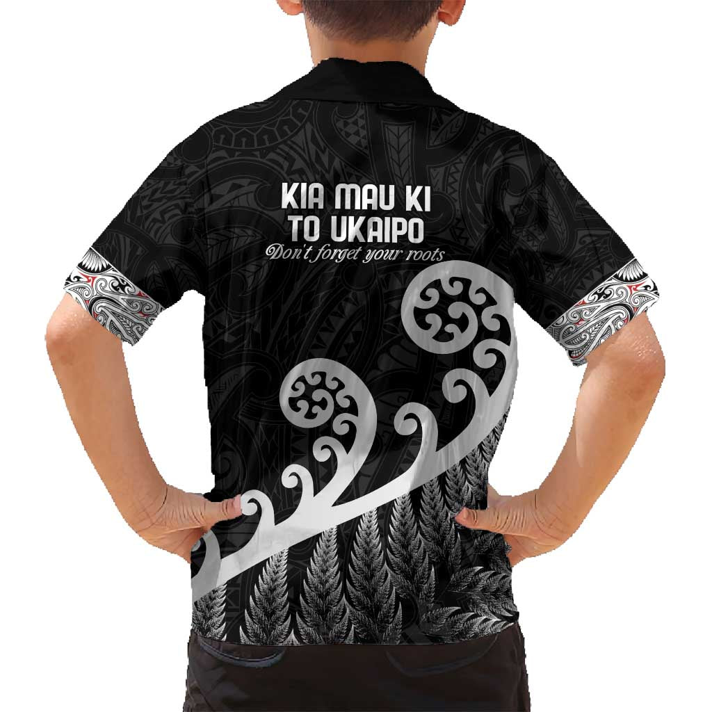 Kia Mau Ki To Ukaipo Family Matching Long Sleeve Bodycon Dress and Hawaiian Shirt Te Reo Maori Koru Fern Art