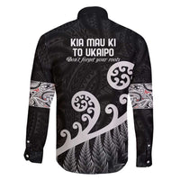 Kia Mau Ki To Ukaipo Family Matching Off Shoulder Short Dress and Hawaiian Shirt Te Reo Maori Koru Fern Art LT9 - Polynesian Pride