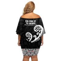 Kia Mau Ki To Ukaipo Family Matching Off Shoulder Short Dress and Hawaiian Shirt Te Reo Maori Koru Fern Art LT9 - Polynesian Pride