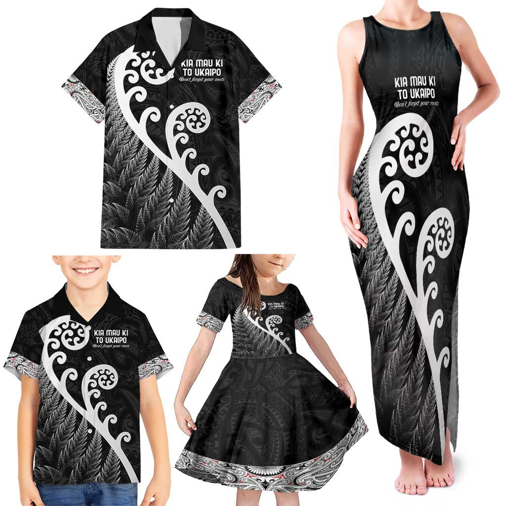Kia Mau Ki To Ukaipo Family Matching Tank Maxi Dress and Hawaiian Shirt Te Reo Maori Koru Fern Art LT9 - Polynesian Pride