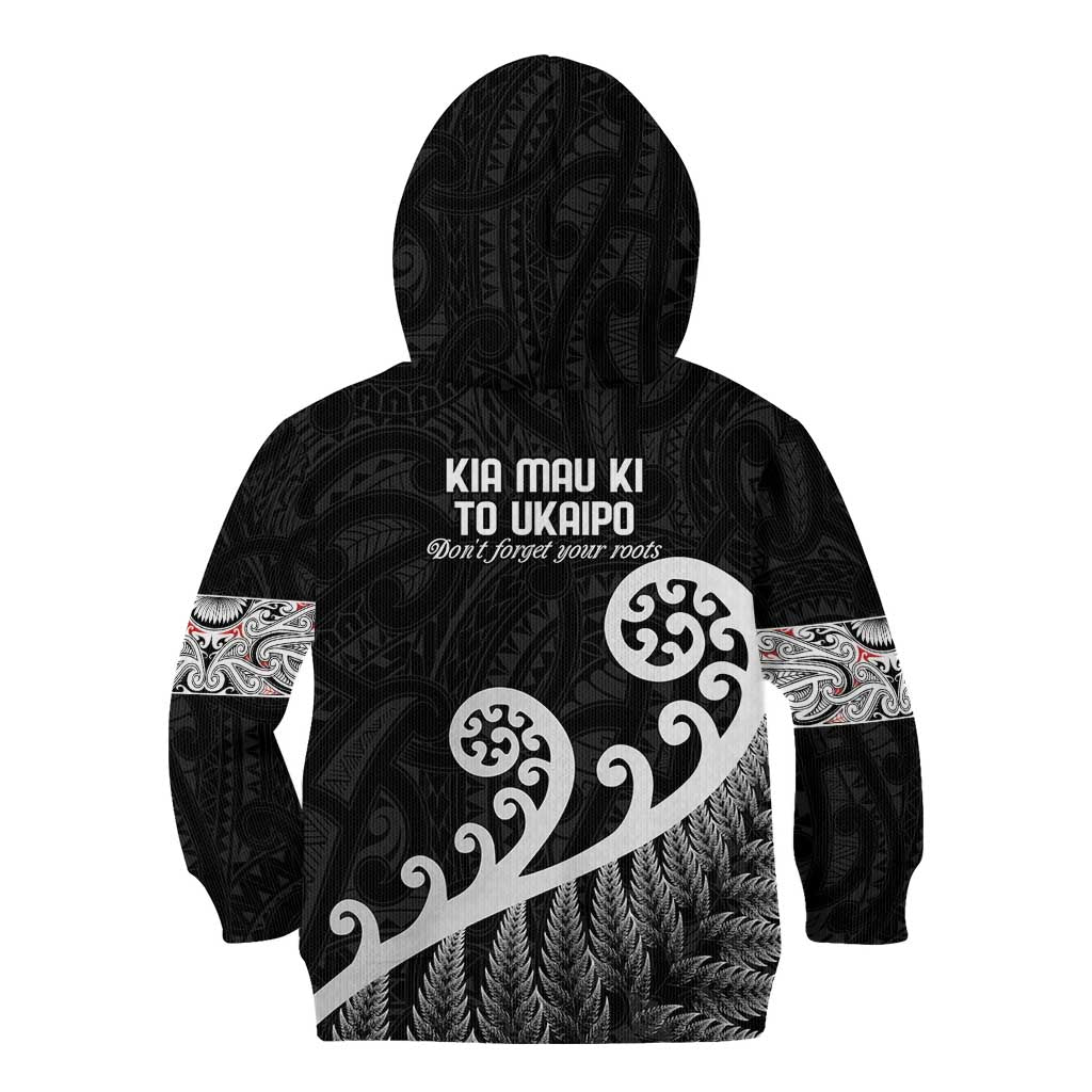 Kia Mau Ki To Ukaipo Kid Hoodie Te Reo Maori Koru Fern Art