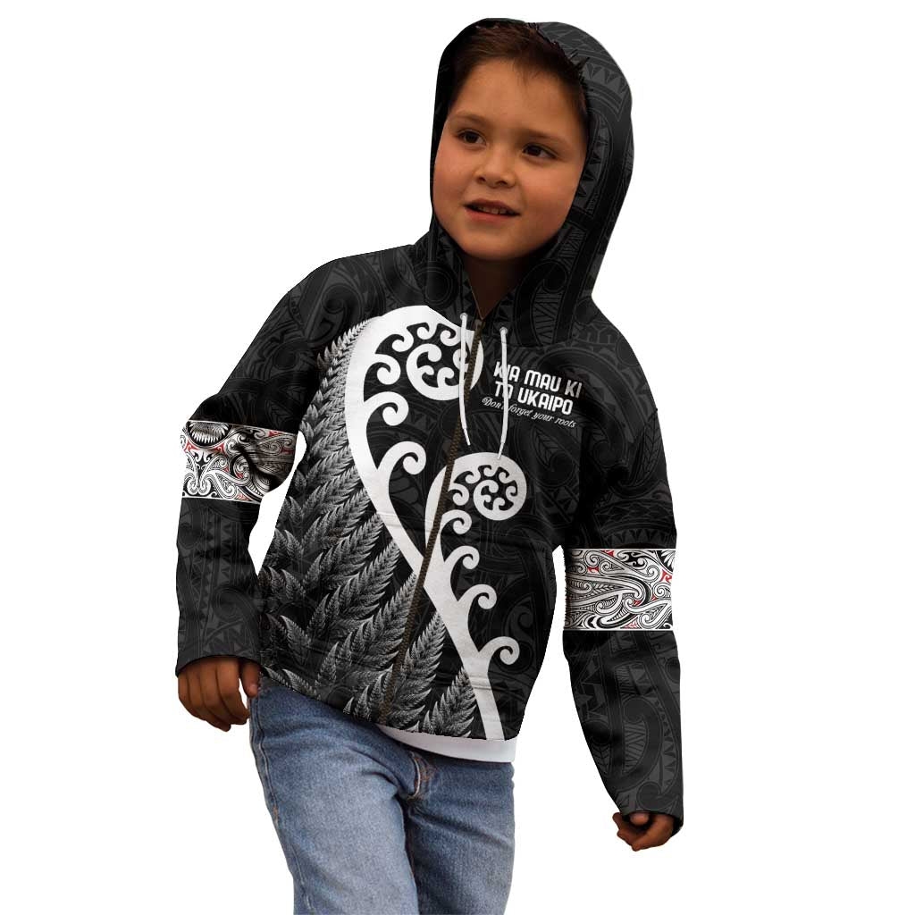 Kia Mau Ki To Ukaipo Kid Hoodie Te Reo Maori Koru Fern Art