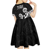 Kia Mau Ki To Ukaipo Kid Short Sleeve Dress Te Reo Maori Koru Fern Art