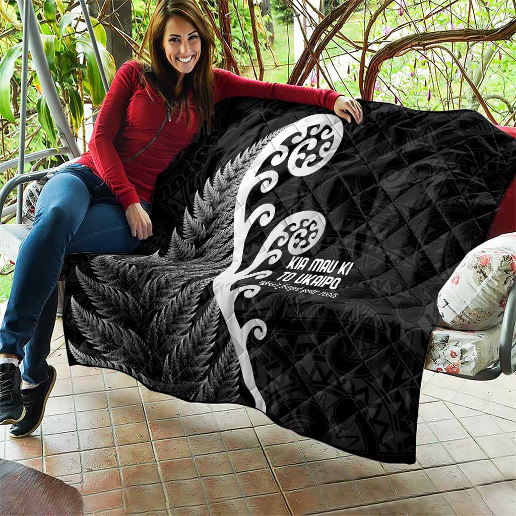 Kia Mau Ki To Ukaipo Quilt Te Reo Maori Koru Fern Art LT9 - Polynesian Pride