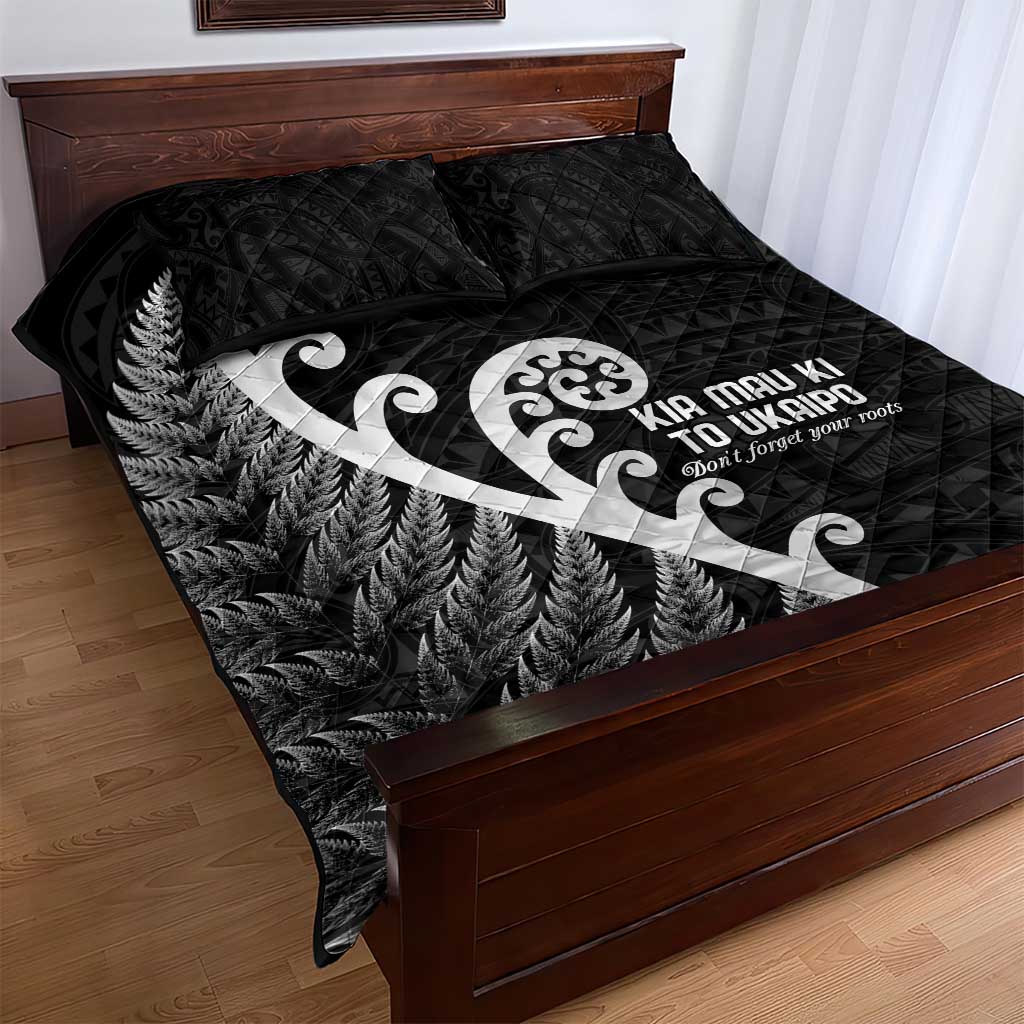 Kia Mau Ki To Ukaipo Quilt Bed Set Te Reo Maori Koru Fern Art