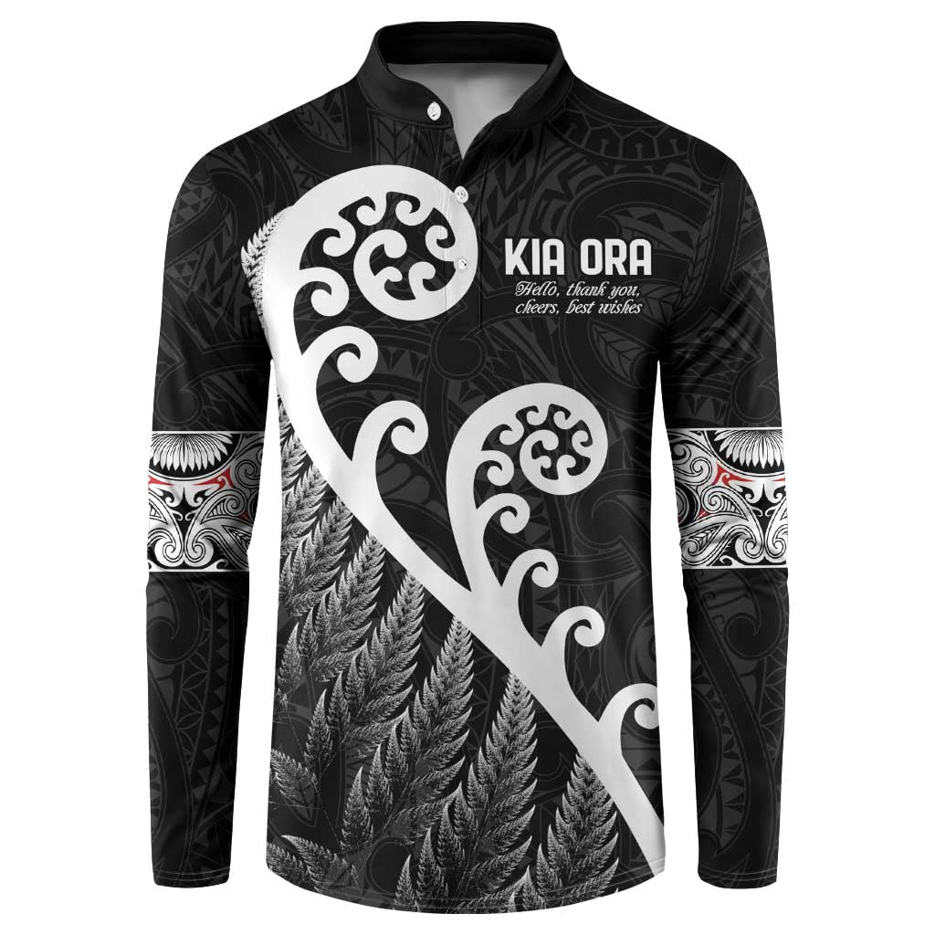 Kia Ora Maori Language Button Sweatshirt Te Reo Maori Koru Fern Art