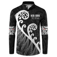 Kia Ora Maori Language Button Sweatshirt Te Reo Maori Koru Fern Art