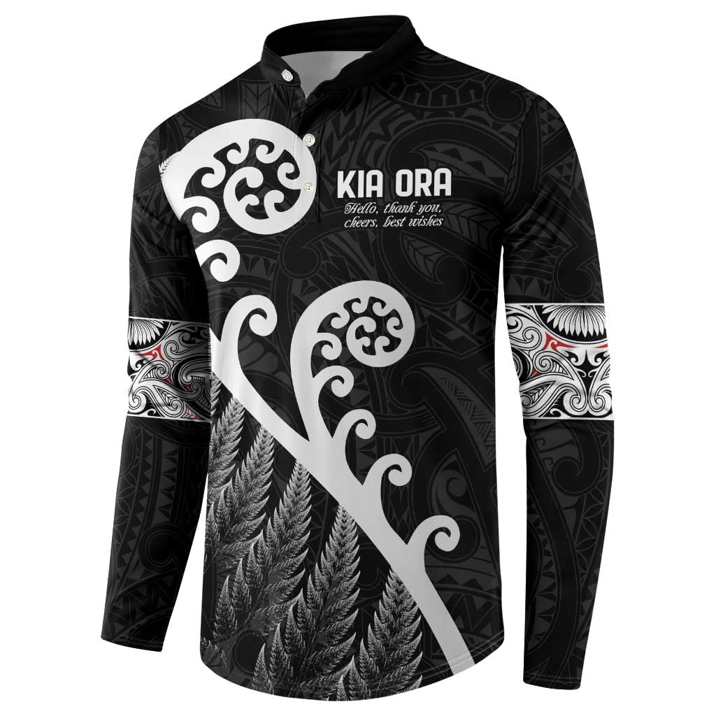 Kia Ora Maori Language Button Sweatshirt Te Reo Maori Koru Fern Art