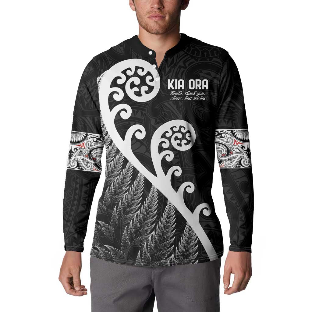 Kia Ora Maori Language Button Sweatshirt Te Reo Maori Koru Fern Art