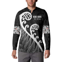 Kia Ora Maori Language Button Sweatshirt Te Reo Maori Koru Fern Art