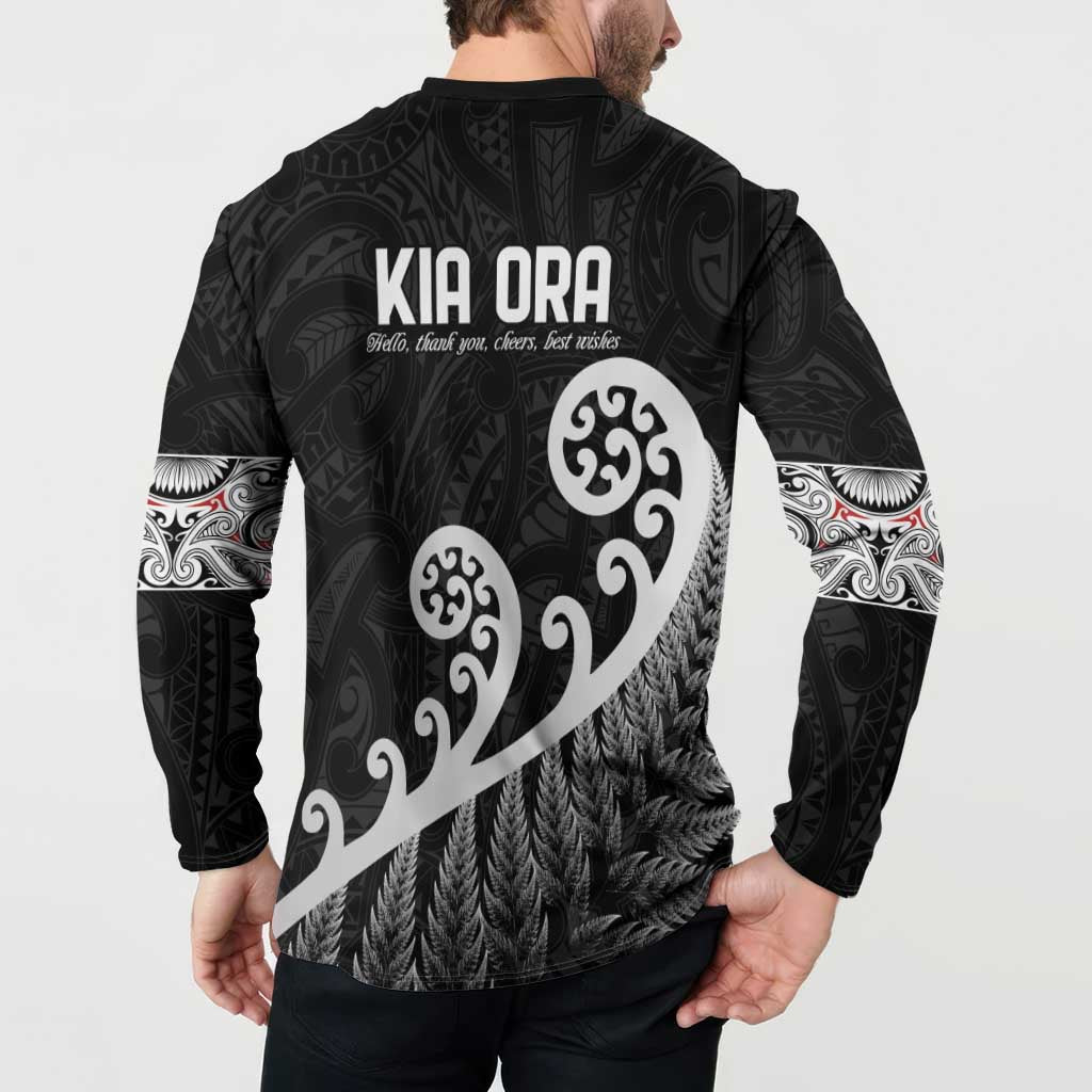 Kia Ora Maori Language Button Sweatshirt Te Reo Maori Koru Fern Art