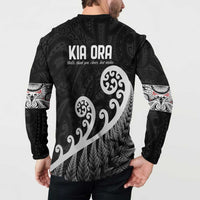 Kia Ora Maori Language Button Sweatshirt Te Reo Maori Koru Fern Art