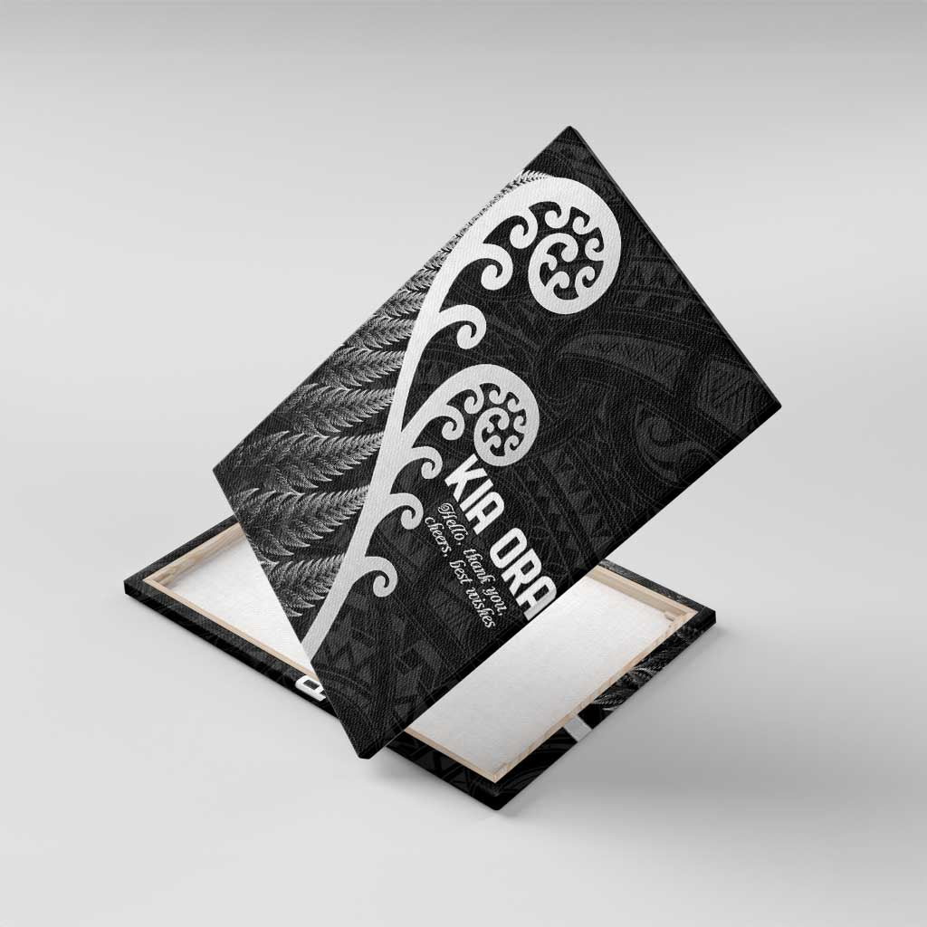 Kia Ora Maori Language Canvas Wall Art Te Reo Maori Koru Fern Art