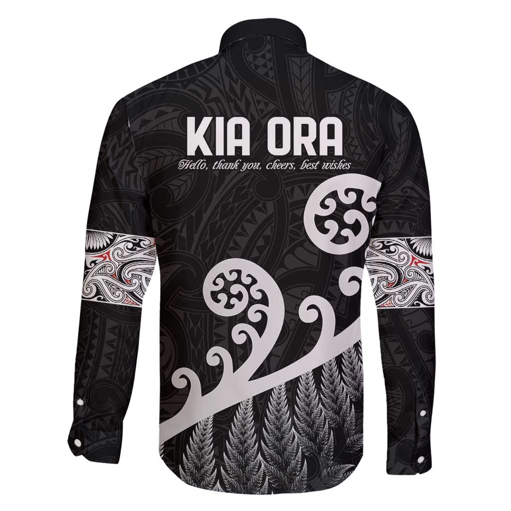 Kia Ora Maori Language Family Matching Off Shoulder Maxi Dress and Hawaiian Shirt Te Reo Maori Koru Fern Art LT9 - Polynesian Pride