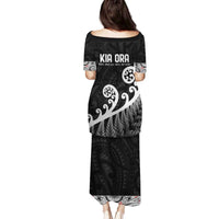 Kia Ora Maori Language Family Matching Puletasi and Hawaiian Shirt Te Reo Maori Koru Fern Art LT9 - Polynesian Pride