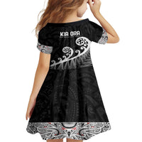 Kia Ora Maori Language Family Matching Short Sleeve Bodycon Dress and Hawaiian Shirt Te Reo Maori Koru Fern Art LT9 - Polynesian Pride