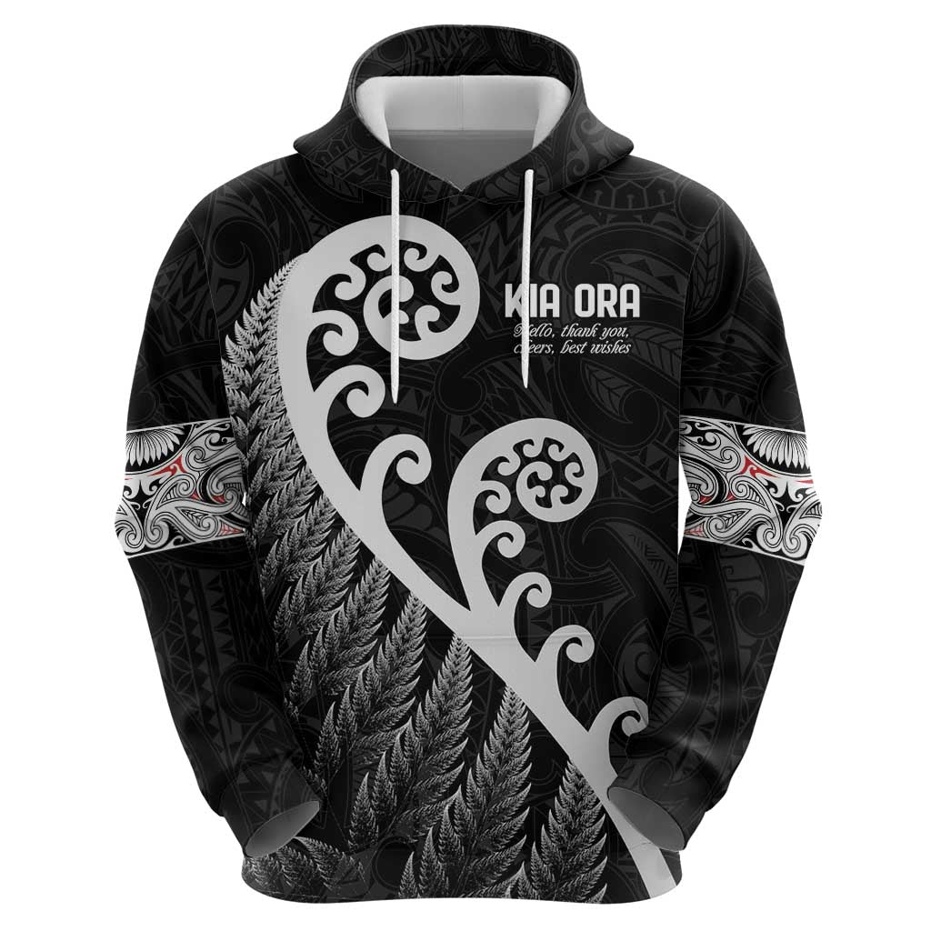 Kia Ora Maori Language Hoodie Te Reo Maori Koru Fern Art