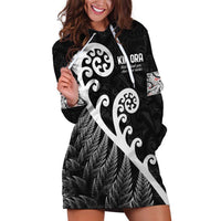 Kia Ora Maori Language Hoodie Dress Te Reo Maori Koru Fern Art