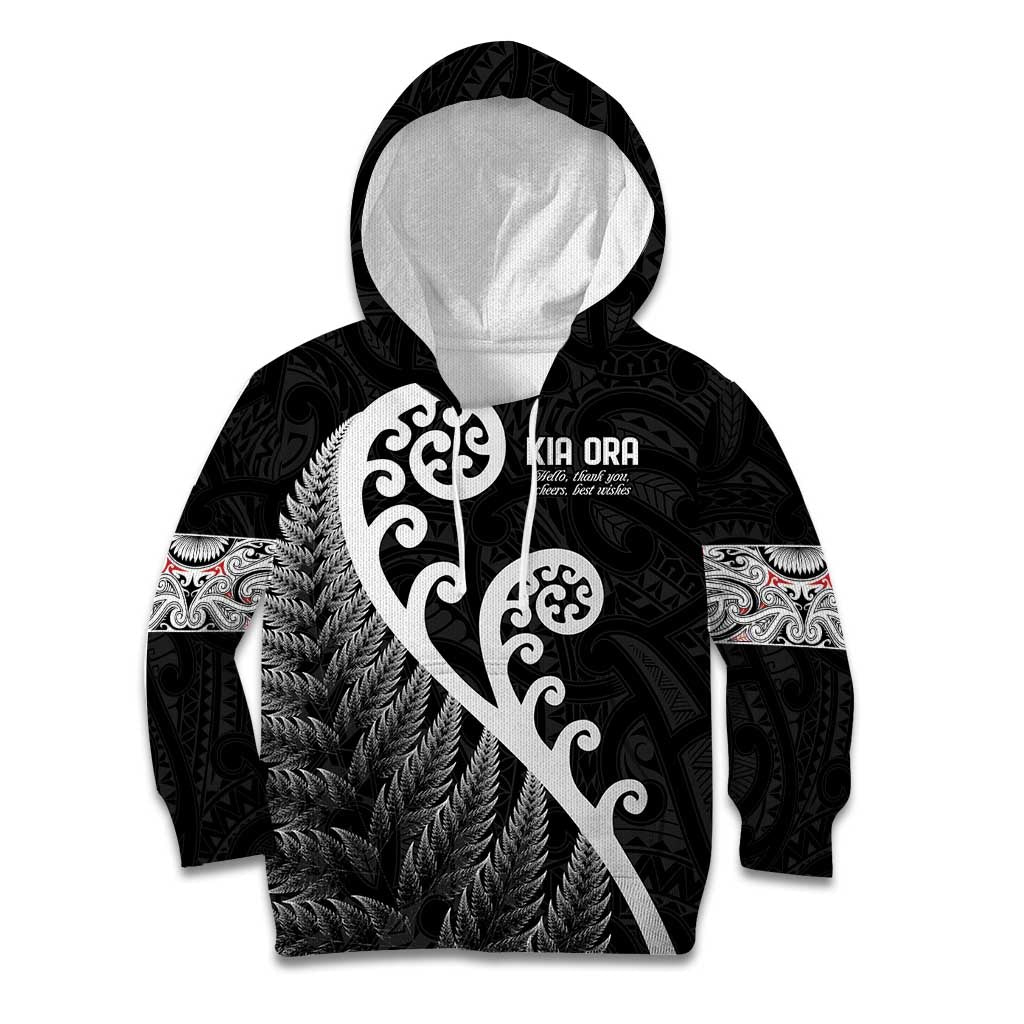 Kia Ora Maori Language Kid Hoodie Te Reo Maori Koru Fern Art