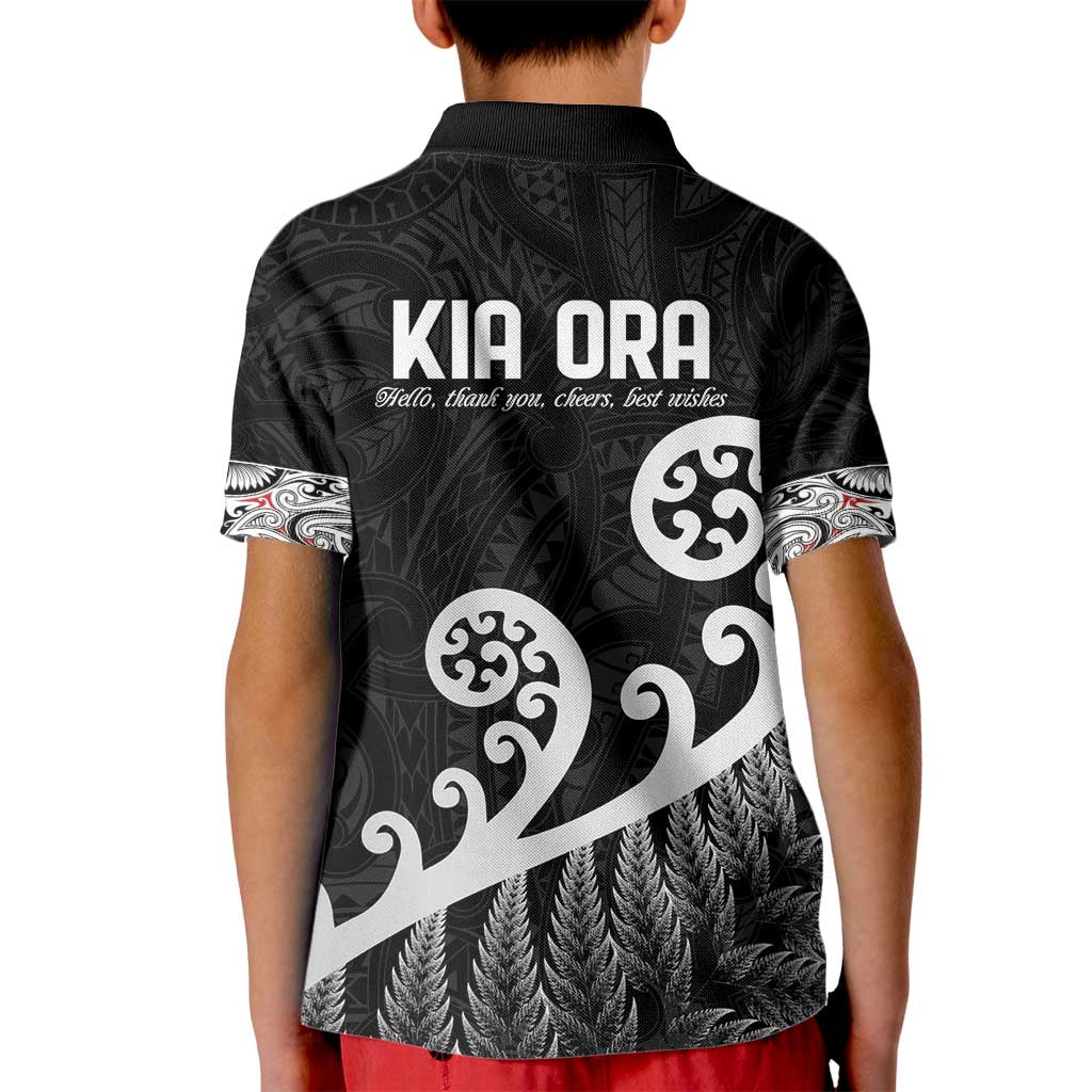 Kia Ora Maori Language Kid Polo Shirt Te Reo Maori Koru Fern Art LT9 - Polynesian Pride