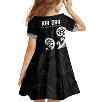 Kia Ora Maori Language Kid Short Sleeve Dress Te Reo Maori Koru Fern Art LT9 - Polynesian Pride